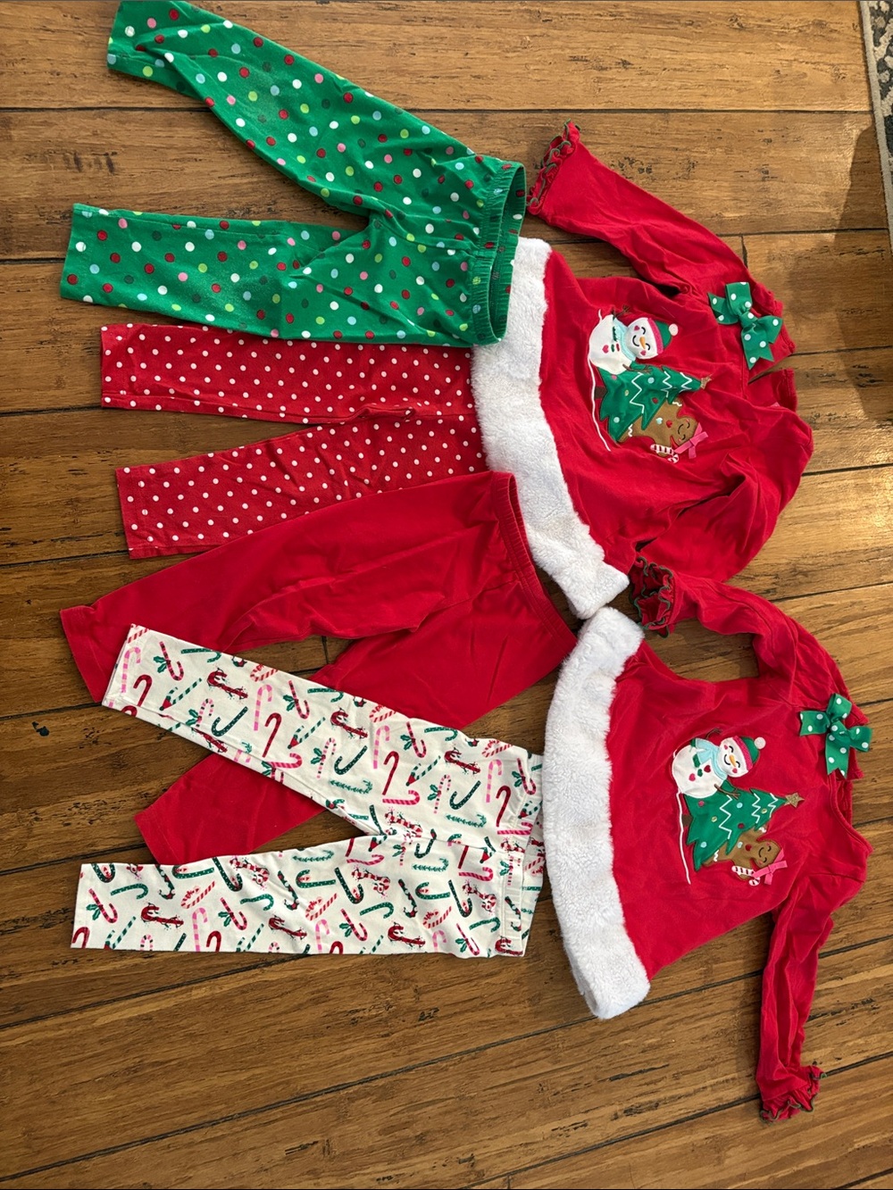 Red & Green Holiday Girls Bundle Matching Set 2T
